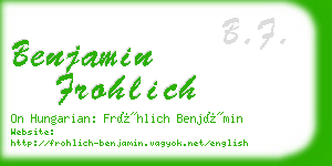 benjamin frohlich business card